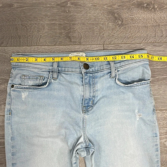 Current/Elliott The Kick Jean Solstice with Cut Hem Distressed 29 - Picture 8 of 14